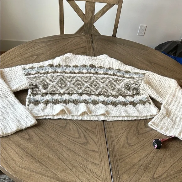 FREE PEOPLE Women's Alpine Pullover Sweater Size M In Ivory - Picture 4 of 12